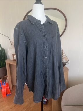 GAP Washed Black Button-Up Shirt